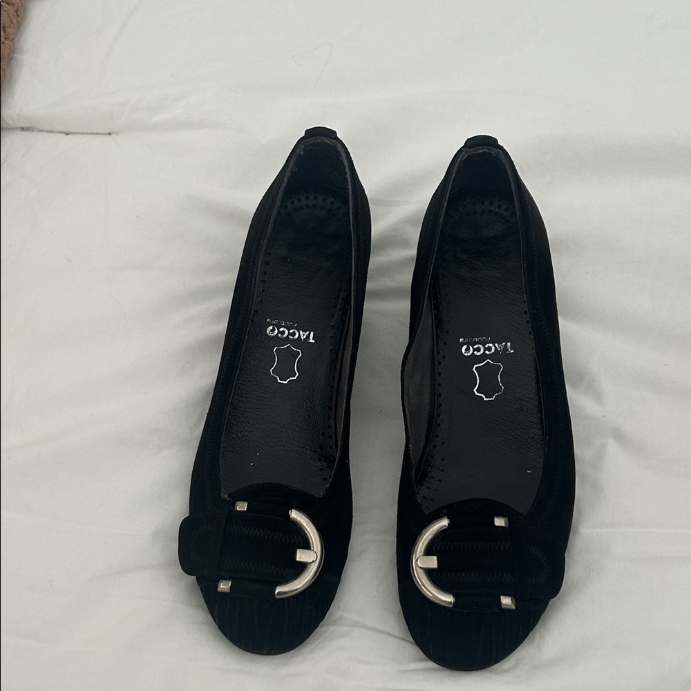 Suede Black Wedge Ballet